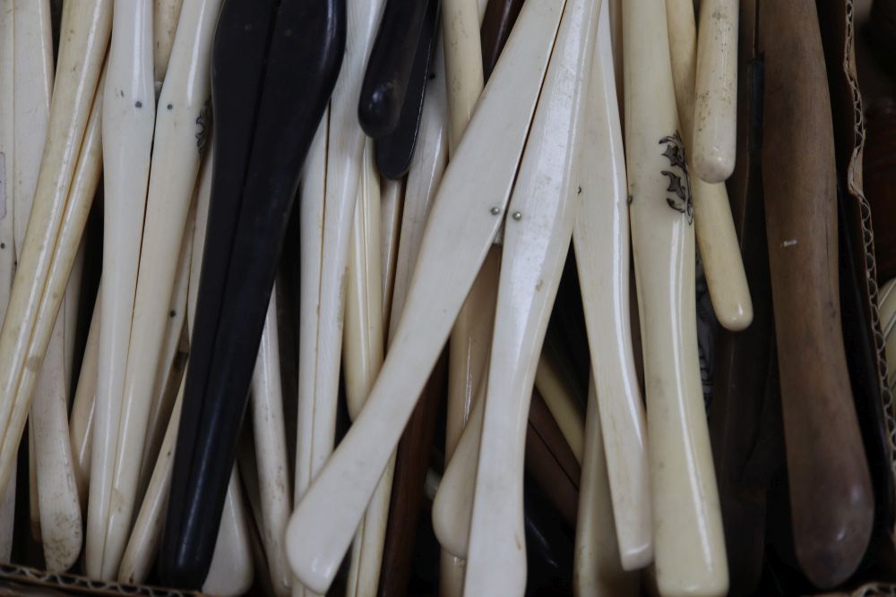 A collection of ivory treen and bone glove stretchers, late 19th/early 20th century